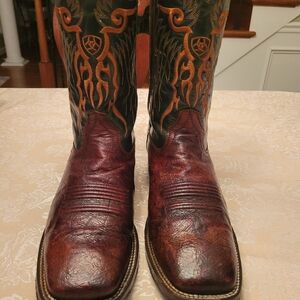 Ariat smooth ostrich skin boots brown/tan